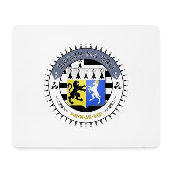Logo Breizh ma bro blason Finistère - Tapis de souris (format paysage) - blanc - Devant