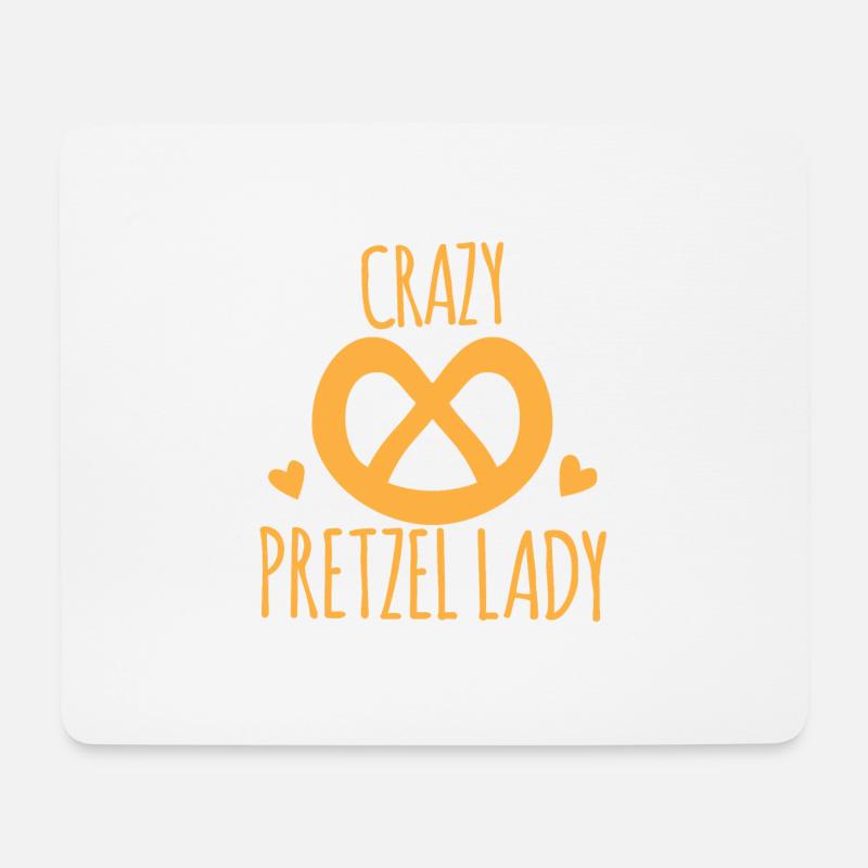 Verrückte Brezel-Dame - Mousepad (Querformat) - Weiß