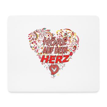 Höre auf Dein HERZ - Mousepad (Querformat) - Weiß - Vorne