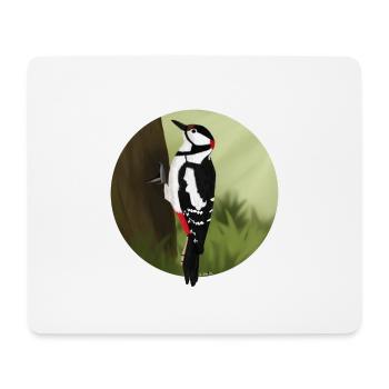 jz.birds Specht Vogel Design Illustration - Mousepad (Querformat) - Weiß - Vorne