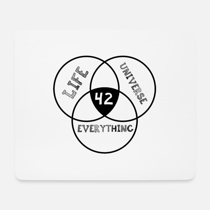 Antwort 42 - Mousepad (Querformat) - Weiß