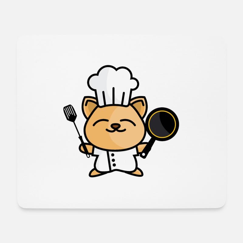 Happy cooking cat - Mouse Pad (horizontal) - white
