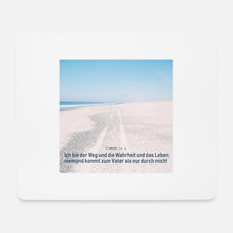 Christlicher Aufdruck, Bibel Vers - Mousepad (Querformat) - Weiß