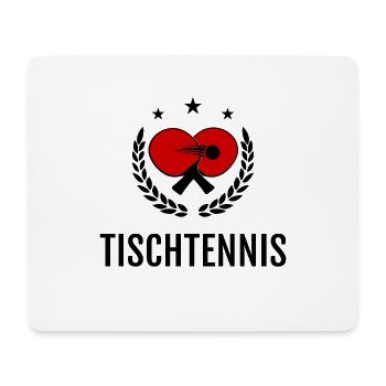Tischtennis Shirt Tischtennisschlaeger Ball Kranz - Mousepad (Querformat) - Weiß - Vorne