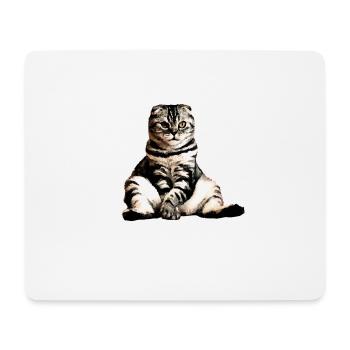 Chats, chat assis, chat - Tapis de souris (format paysage) - blanc - Devant