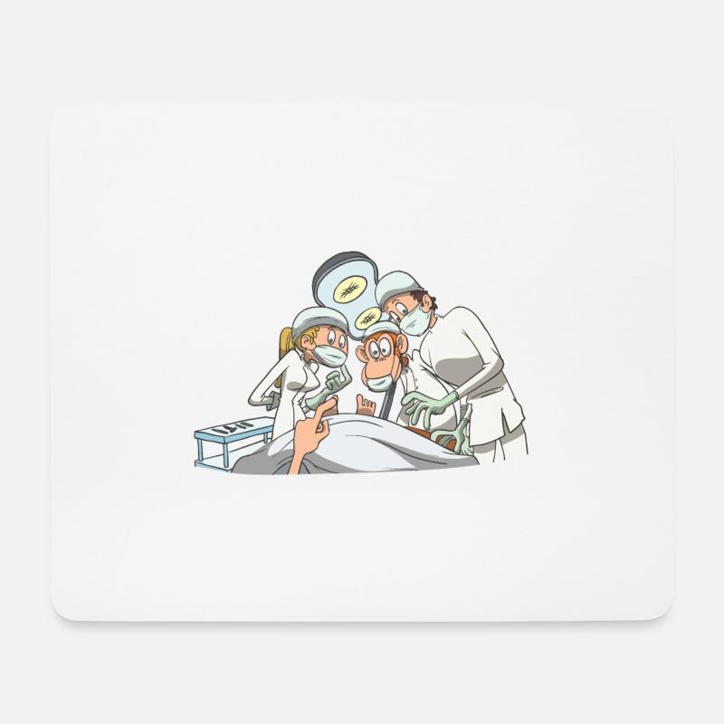 Krankenschwester Pfleger Operation Team Ärzte - Mousepad (Querformat) - Weiß