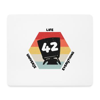 Antwort 42 - Mousepad (Querformat) - Weiß - Vorne