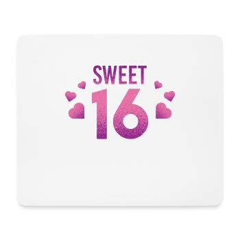 Sweet 16! - Mousepad (Querformat) - Weiß - Vorne