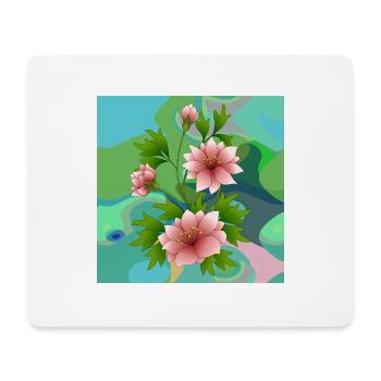 Un bouquet de fleurs - Tapis de souris (format paysage) - blanc - Devant