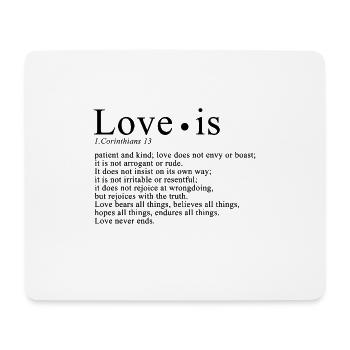 Amour Définition Bible 1 Corinthiens 13 Verset de la Bible - Tapis de souris (format paysage) - blanc - Devant