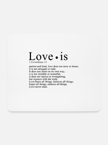 Liebe Definition Bibel 1.Korinther 13 Bibelvers - Mousepad (Querformat) - Weiß