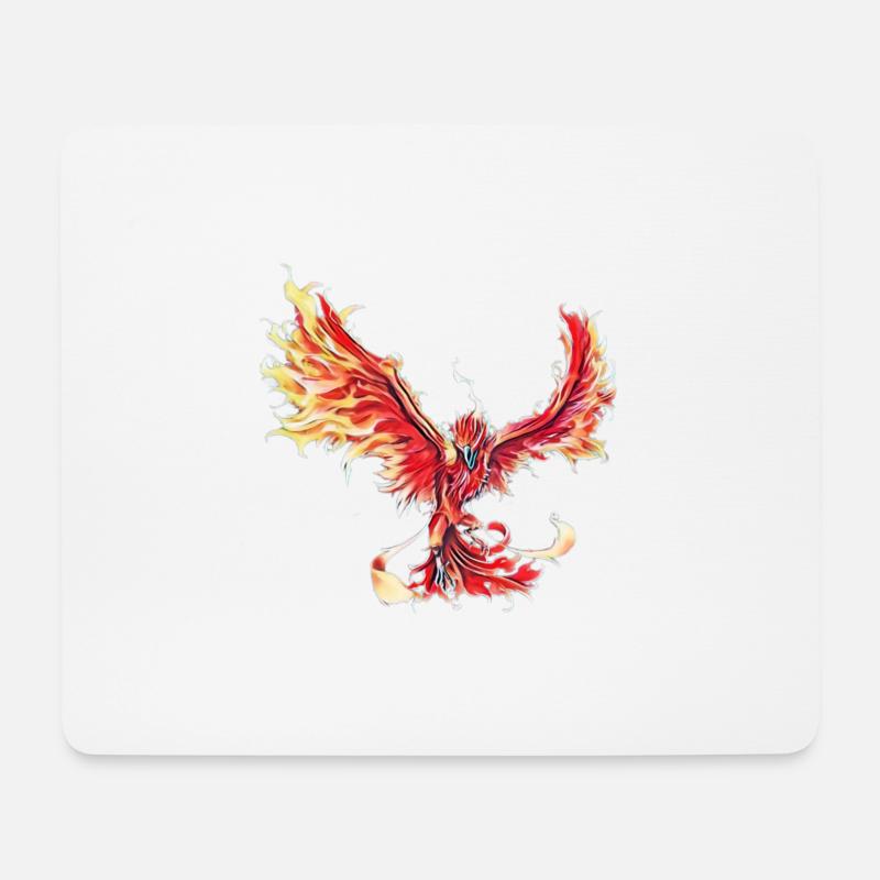 Phönix - Mousepad (Querformat) - Weiß