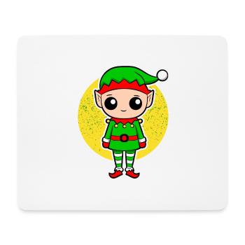 Gnome pour Noël pour les enfants et les parents - Tapis de souris (format paysage) - blanc - Devant