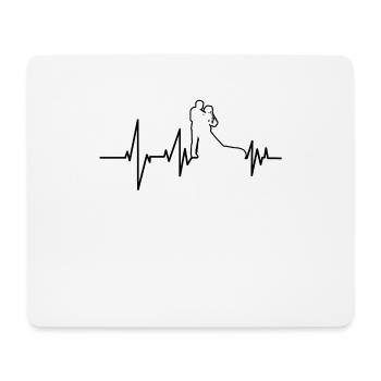 Herzlinie EKG Brautpaar Hochzeit Frequenz - Mousepad (Querformat) - Weiß - Vorne