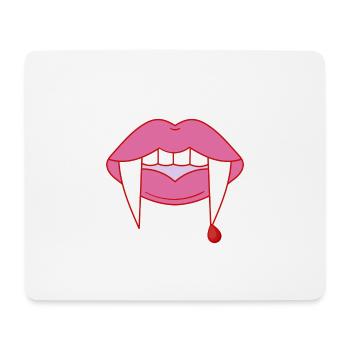 Vampire Girl With Lipstick Bloody Lips - Mousepad (Querformat) - Weiß - Vorne