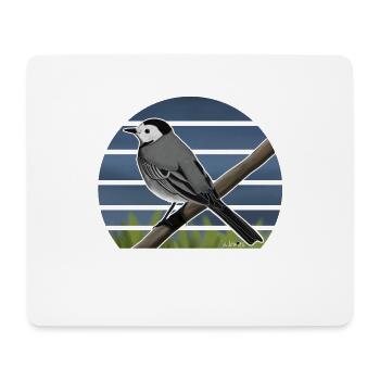 Illustration de conception d'oiseau bergeronnette peinte - Tapis de souris (format paysage) - blanc - Devant