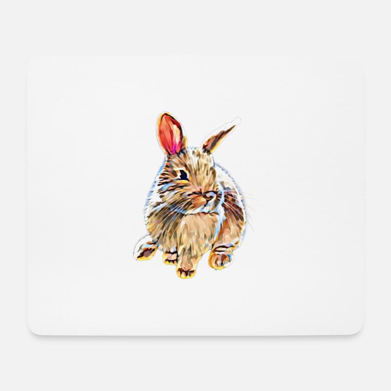 Kaninchen - Mousepad (Querformat) - Weiß