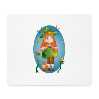 Sorcière de la nature - Tapis de souris (format paysage) - blanc - Devant