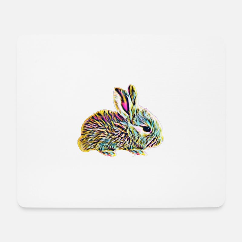 Hase - Mousepad (Querformat) - Weiß