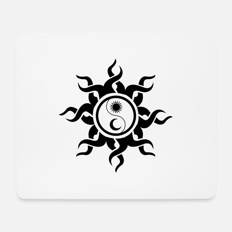 sonne_mond - Mousepad (Querformat) - Weiß