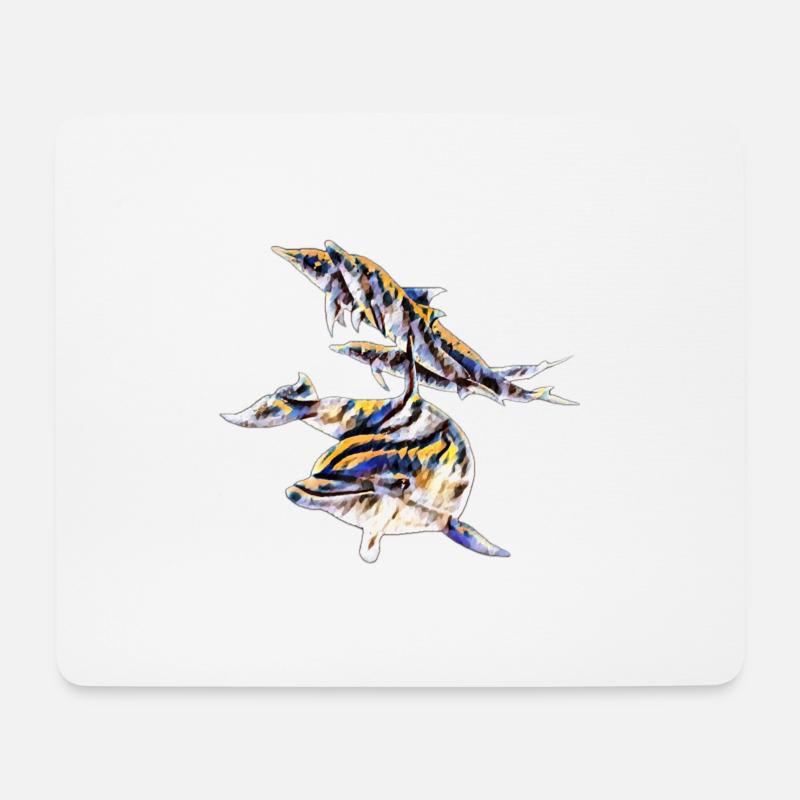 Delfine - Mousepad (Querformat) - Weiß