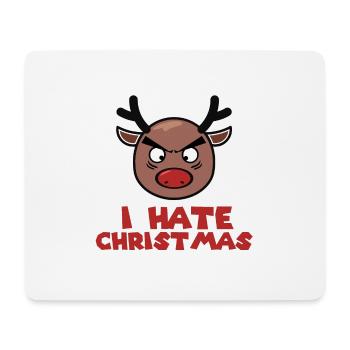 Je déteste Noël Grantiger Rudolph Funny gift - Tapis de souris (format paysage) - blanc - Devant
