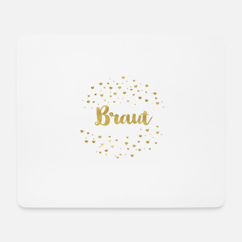 braut_gold_heart - Mousepad (Querformat) - Weiß