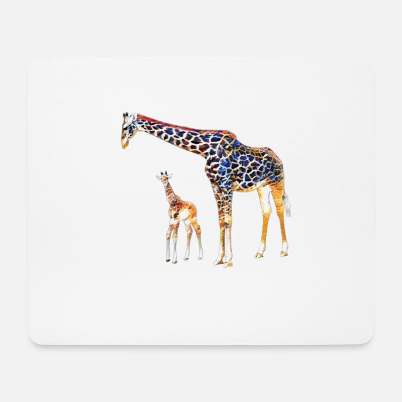 Giraffen - Mousepad (Querformat) - Weiß
