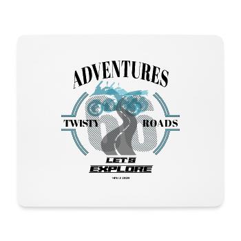 66Adventures - Let's Explore - Mousepad (Querformat) - Weiß - Vorne