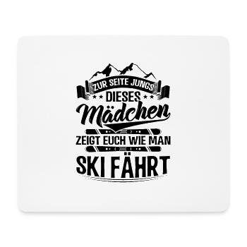 Ski Mädchen | Skifahrer Skifahren Skier Geschenke - Mousepad (Querformat) - Weiß - Vorne