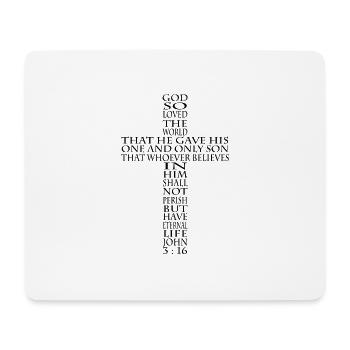 John 3:16 Bible Verse Cross Christian Gift - Mouse Pad (horizontal) - white - Front