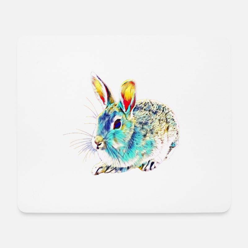 Kaninchen - Mousepad (Querformat) - Weiß