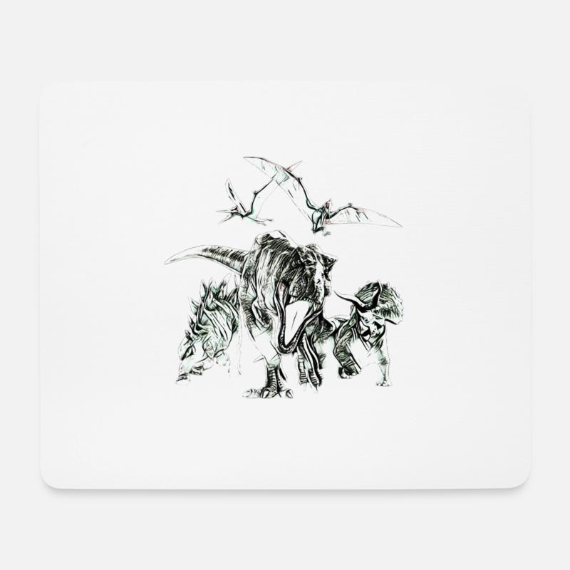 Dinosaurier - Mousepad (Querformat) - Weiß