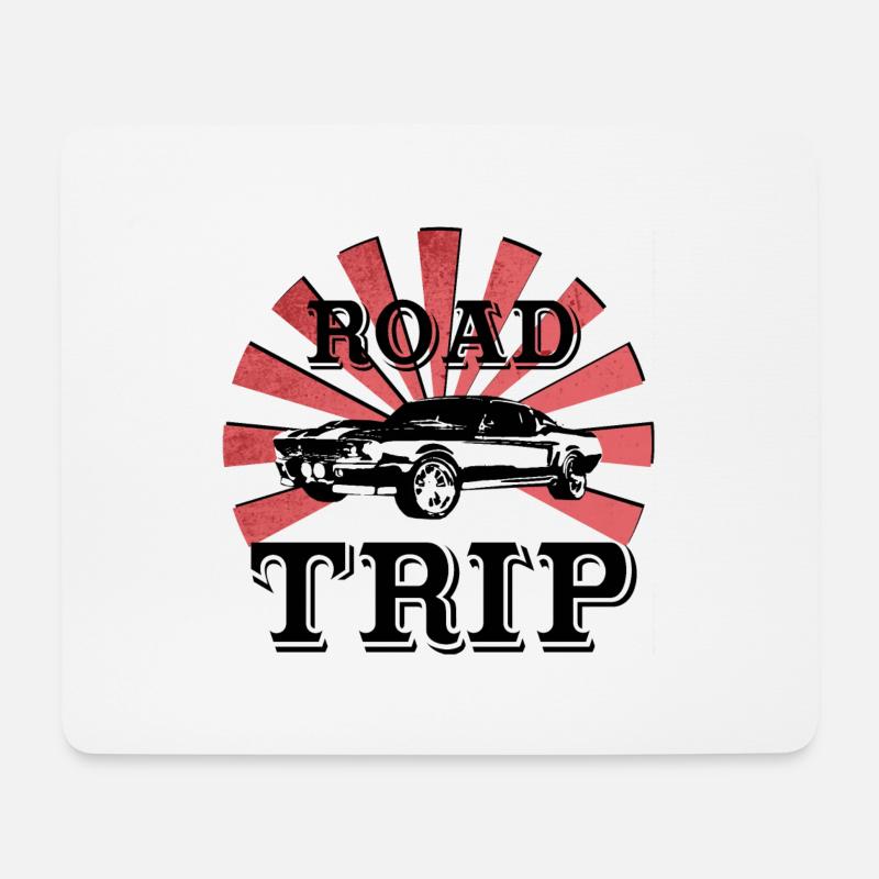 Roadtrip! Geschenk Auto Idee - Mousepad (Querformat) - Weiß