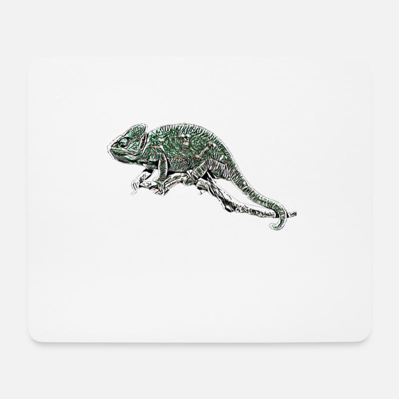 Chamäleon - Mousepad (Querformat) - Weiß