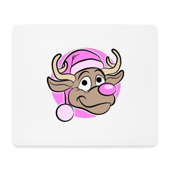 Christmas in Pink - Reindeer in Pink - Mouse Pad (horizontal) - white - Front