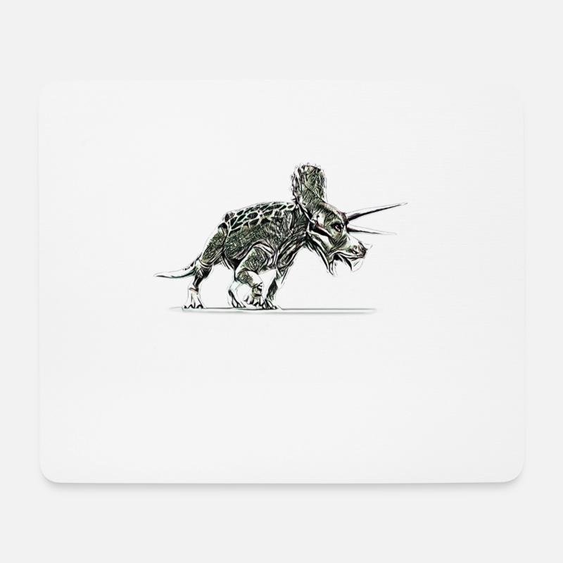 Triceratops - Mousepad (Querformat) - Weiß