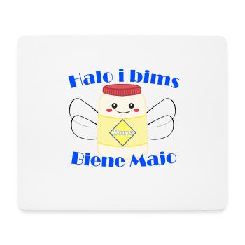 Halo i bims Biene Majo Flachwitz Shirt - Mousepad (Querformat) - Weiß - Vorne