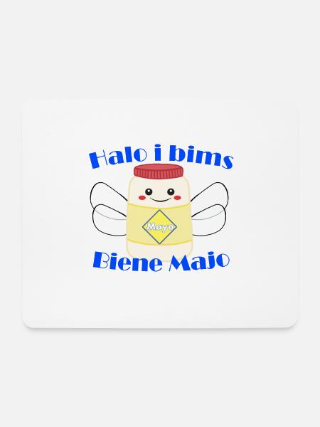 Halo i bims Biene Majo Flachwitz Shirt - Mousepad (Querformat) - Weiß