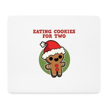 Christmas for Pregnant, Eating Cookies for Two - Mouse Pad (horizontal) - white - Front