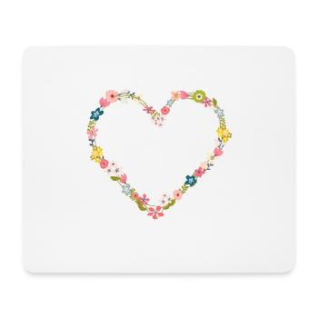 flower_power_heart - Mousepad (Querformat) - Weiß - Vorne