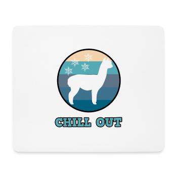 Alpaka für Damen - Chill out mit Winter Alpaka - Mousepad (Querformat) - Weiß - Vorne