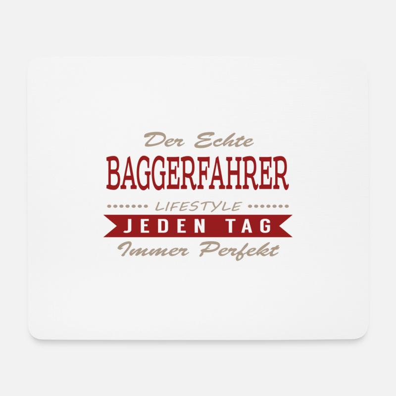 Der echte Baggerfahrer - Mousepad (Querformat) - Weiß
