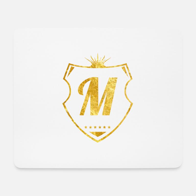 M buchstabe gold - Mousepad (Querformat) - Weiß