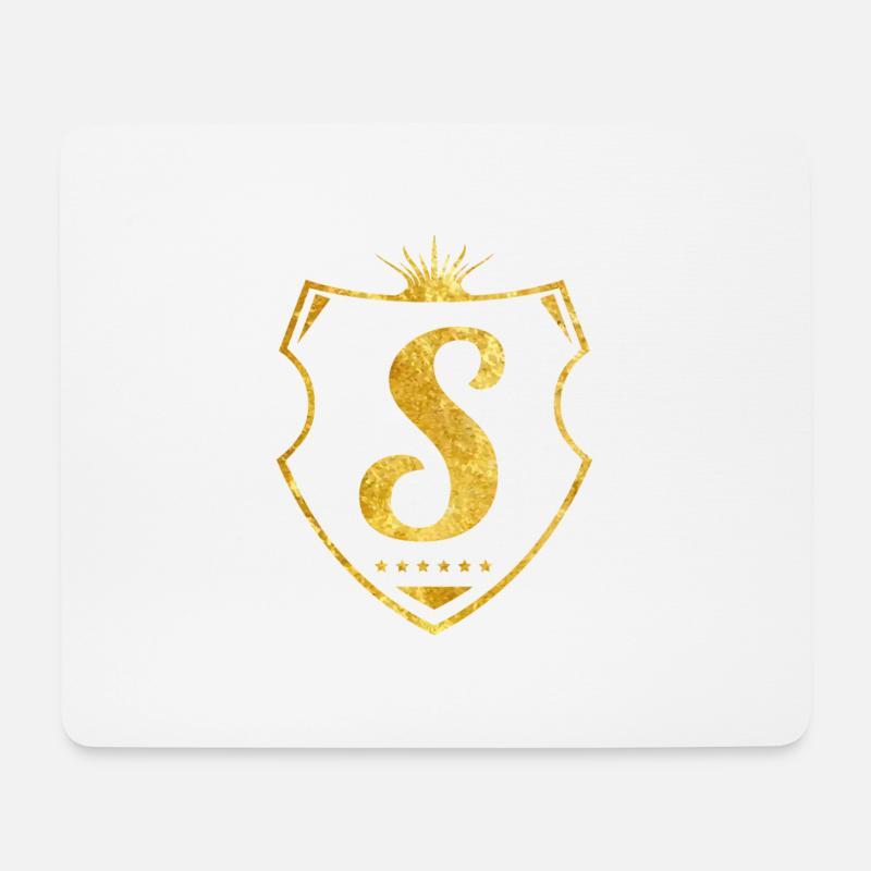 S buchstabe gold - Mousepad (Querformat) - Weiß