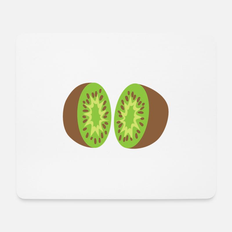 Kiwi spaltet 2 Stück Kiwi-Frucht - Mousepad (Querformat) - Weiß