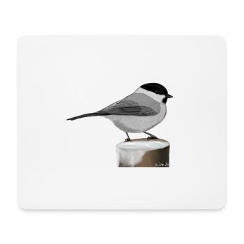 Oiseau Mésange Saule Peint Design Animal - Tapis de souris (format paysage) - blanc - Devant