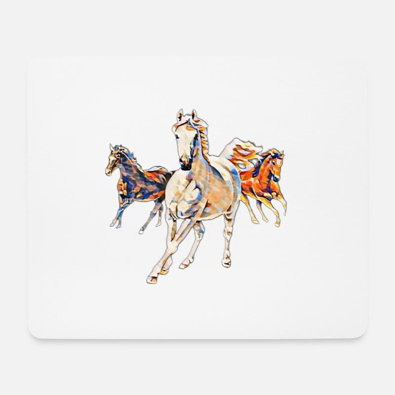 Pferde - Mousepad (Querformat) - Weiß