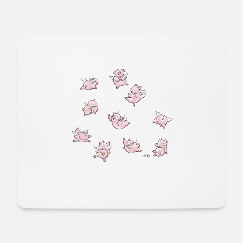 Pigs Fly - Mousepad (Querformat) - Weiß