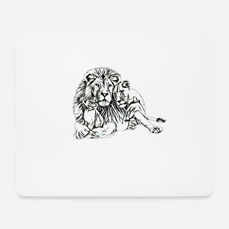 Löwen - Mousepad (Querformat) - Weiß